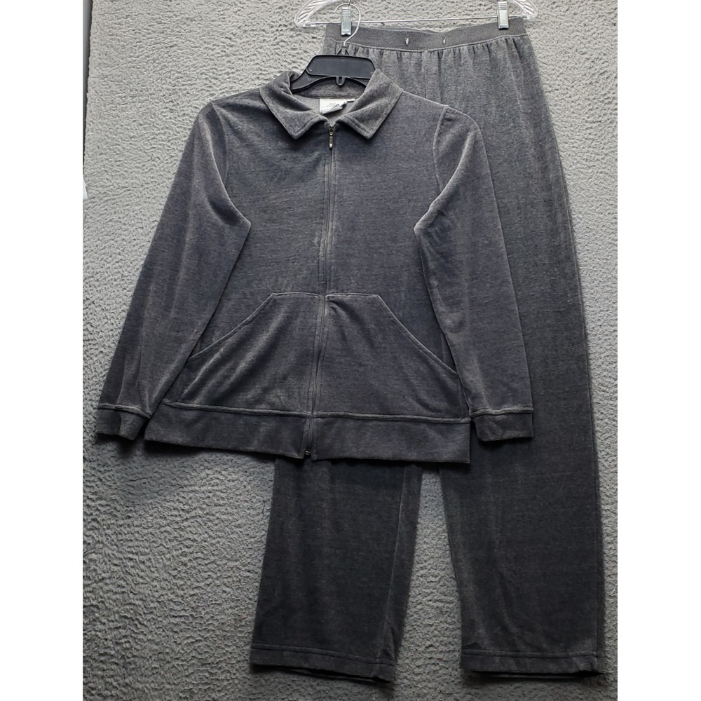Hot Cotton by Marc Ware Track Suit Womens S Heather Gray Fleece Lined Full Zip